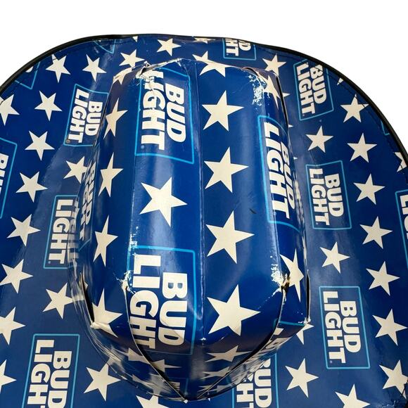 Bud Light Cowboy Hat Paper Blue Set of 2 - Picture 2 of 10